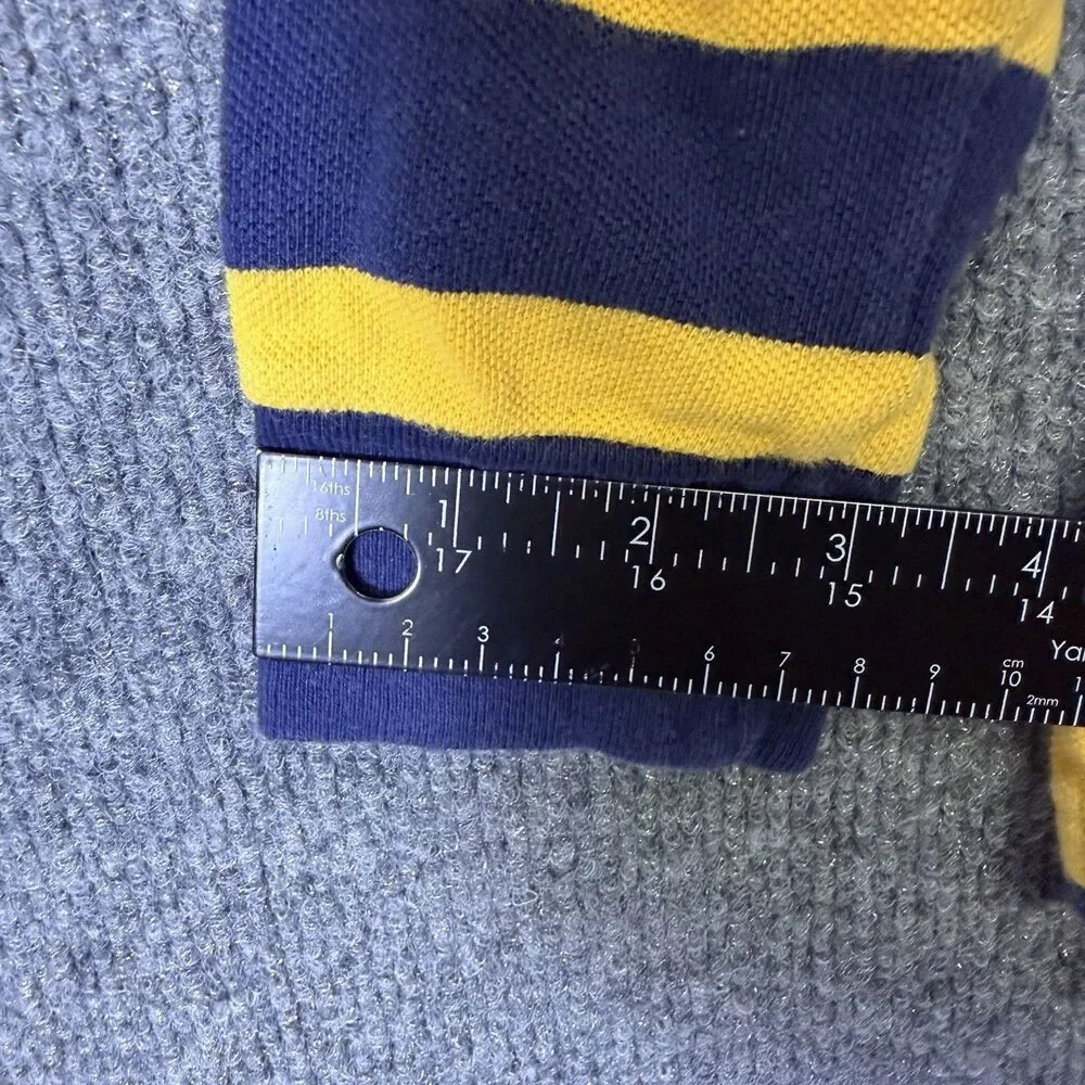 Vintage Polo Ralph Lauren Boys Size 6 Blue Yellow Striped Long Sleeve Polo Shirt